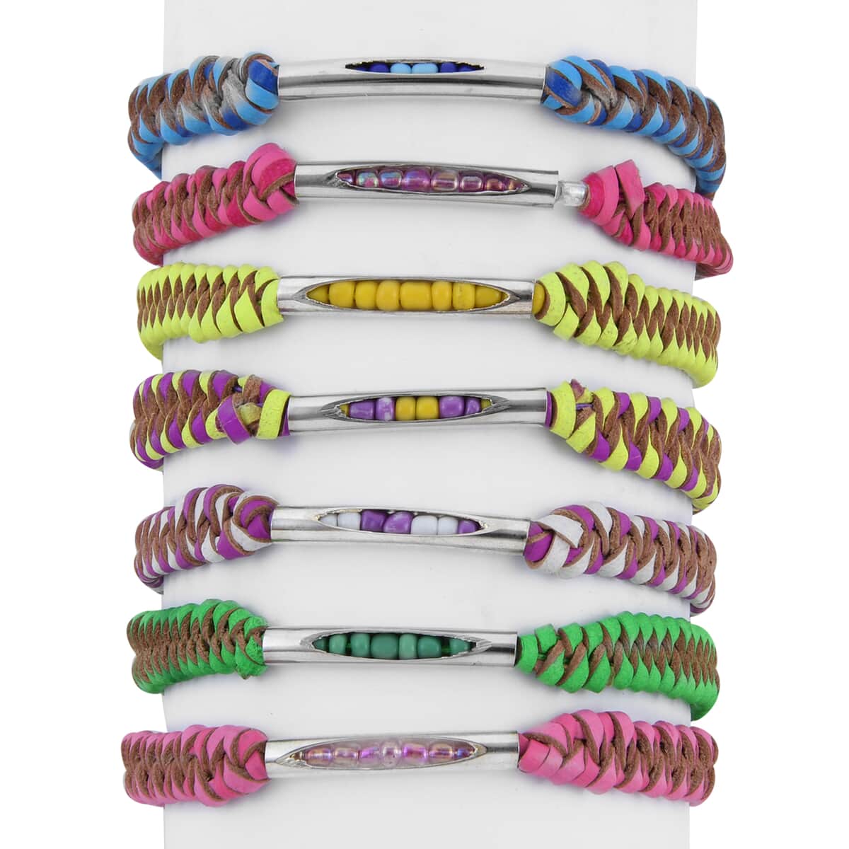 Multi Color Set of 7 Bracelets (Adjustable) image number 0