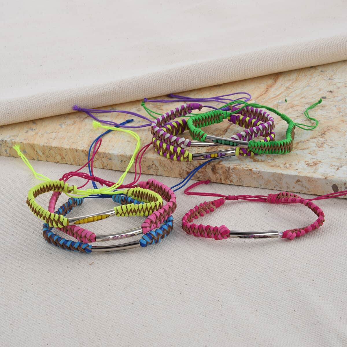 Multi Color Set of 7 Bracelets (Adjustable) image number 1