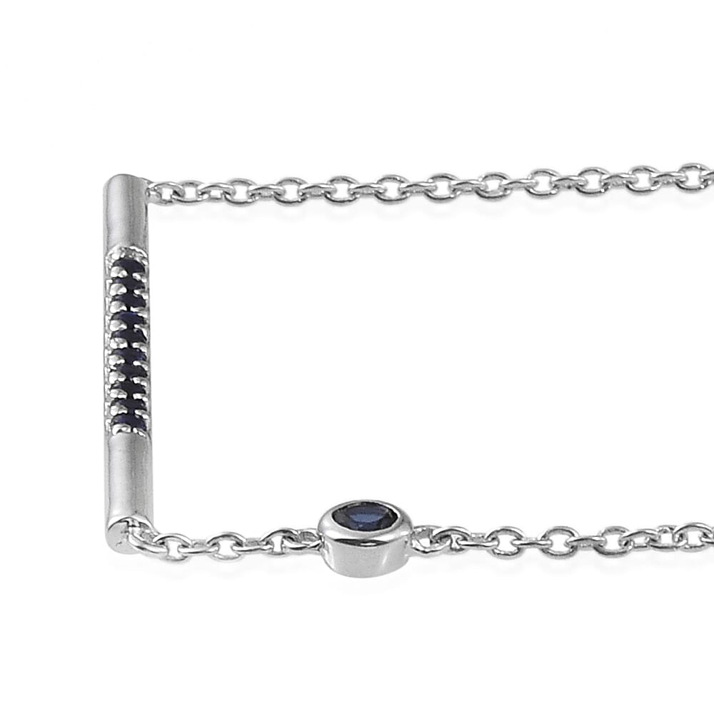 Lab Created Blue Sapphire Pendant in Sterling Silver