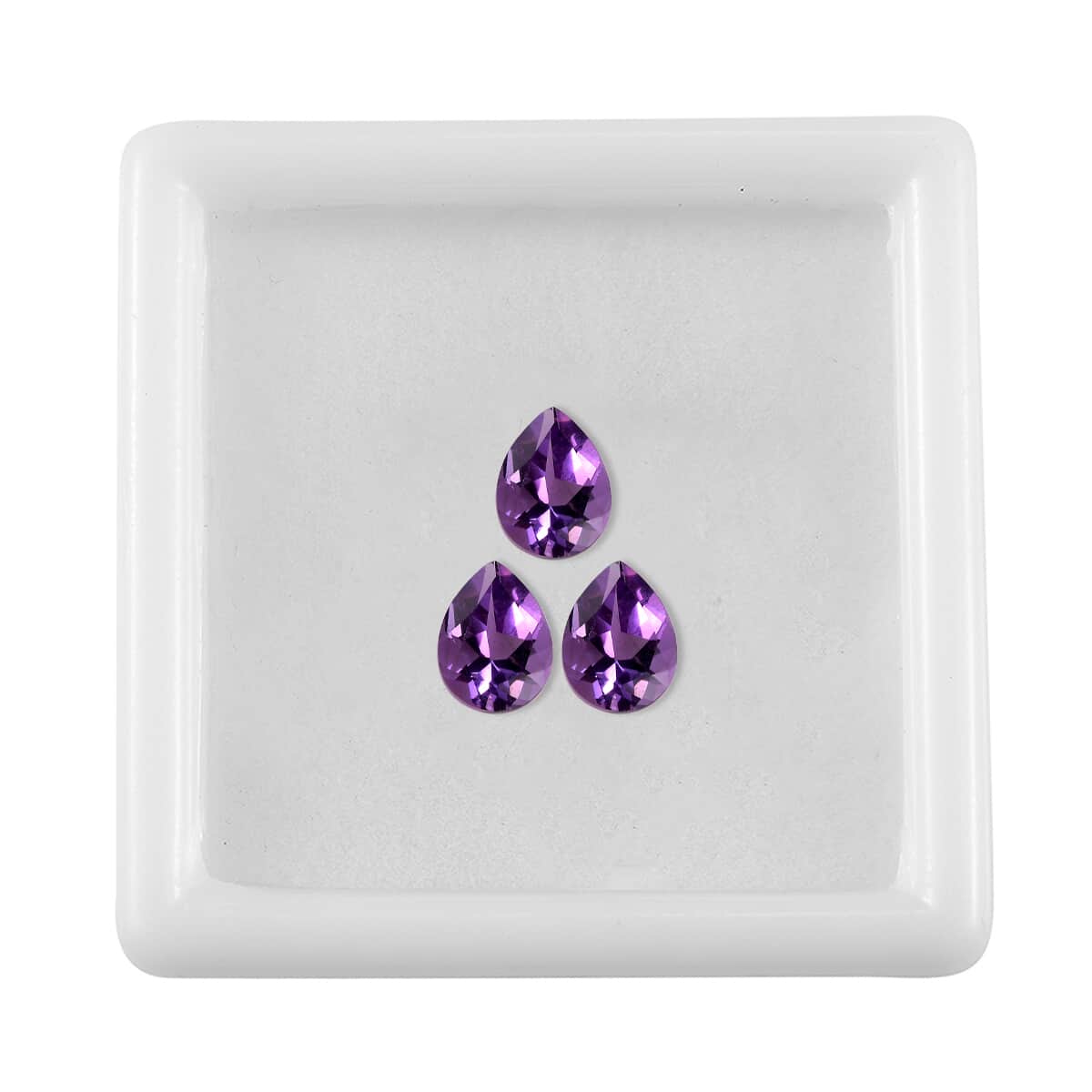 AA Rose De France Amethyst Set of 3 (Pear 8x6 mm) 2.71 ctw Loose Gemstone image number 3