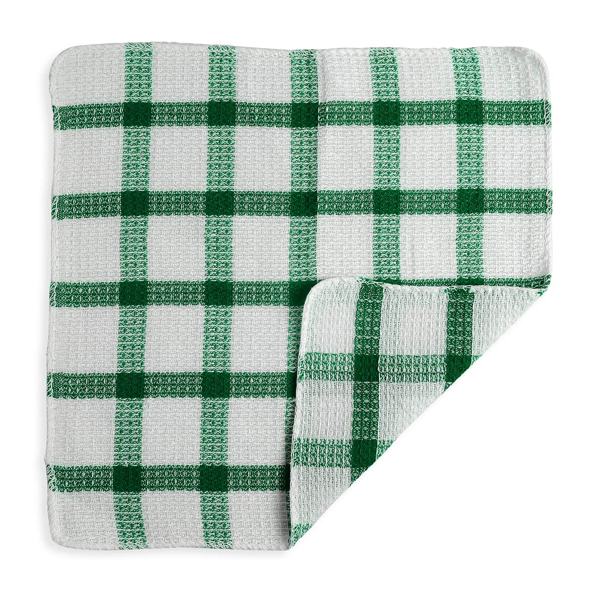 Set of 24 Green Cotton Kitchen Towels Dish Cloth Scrubbing Towels Clothes Cleaning Rags Kitchen Essentials image number 5
