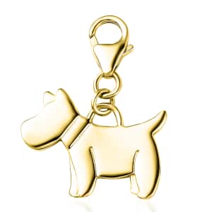 14K Yellow Gold Over Sterling Silver Schnauzer Dog Charm 4.20 Grams