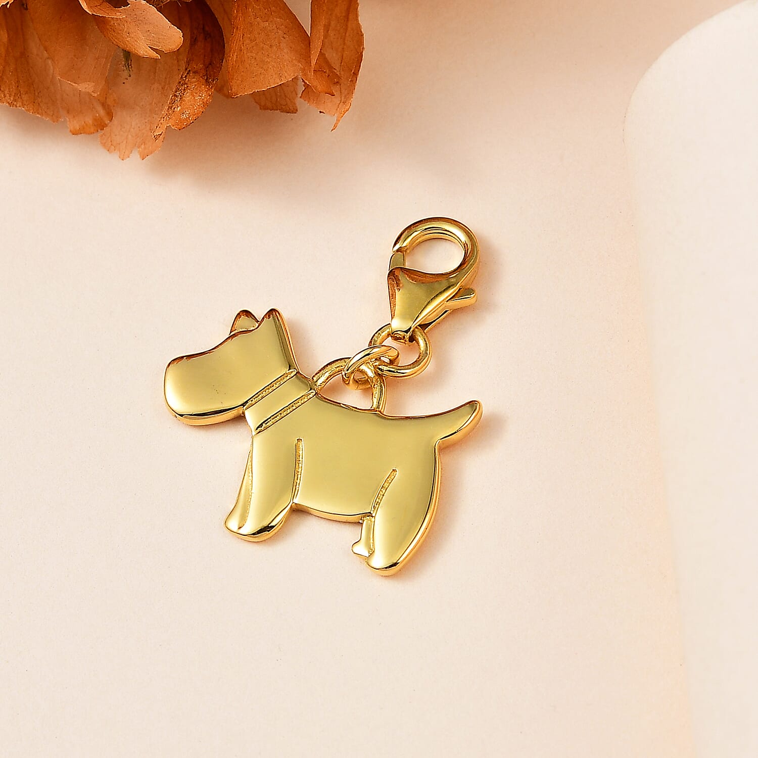D'Joy 14K Yellow Gold Over Sterling Silver Schnauzer Dog Charm 4.20 Grams