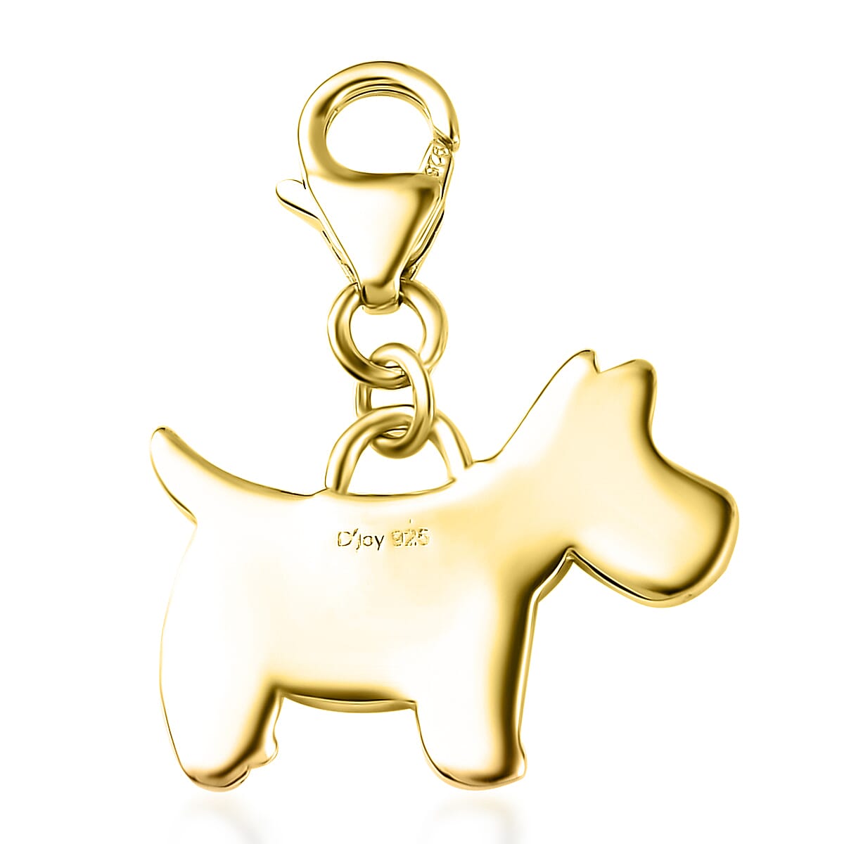 D'Joy 14K Yellow Gold Over Sterling Silver Schnauzer Dog Charm 4.20 Grams