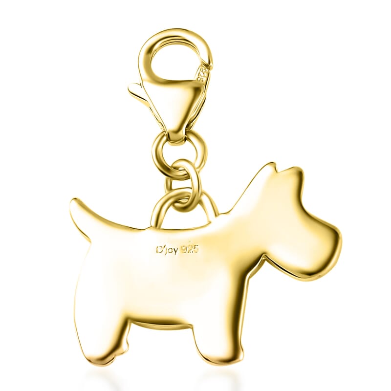 D'Joy 14K Yellow Gold Over Sterling Silver Schnauzer Dog Charm 4.20 Grams