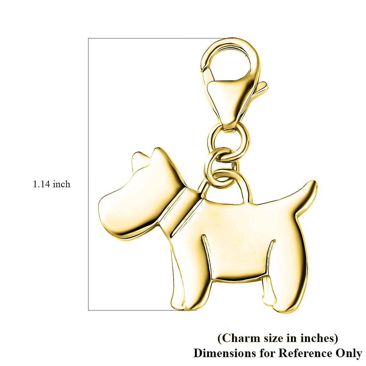 D'Joy 14K Yellow Gold Over Sterling Silver Schnauzer Dog Charm 4.20 Grams