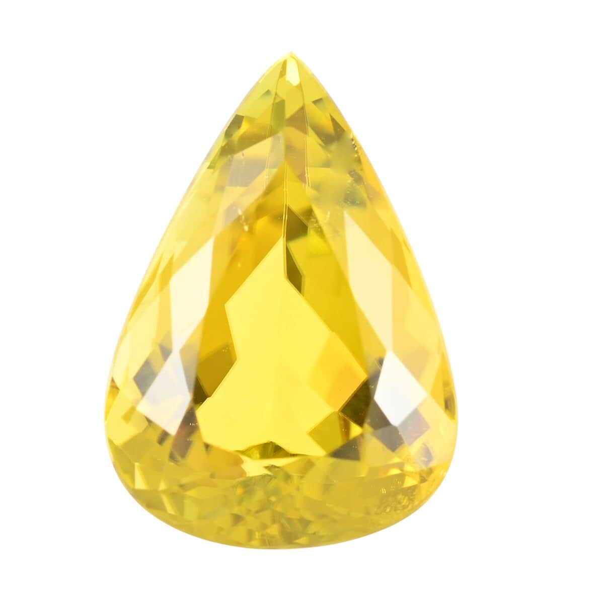 IGI Certified Natural Canary Tourmaline Faceted (Pear 4A 15.87x11.23) 7.60 ctw image number 0