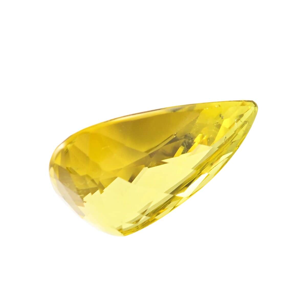 IGI Certified Natural Canary Tourmaline Faceted (Pear 4A 15.87x11.23) 7.60 ctw image number 2