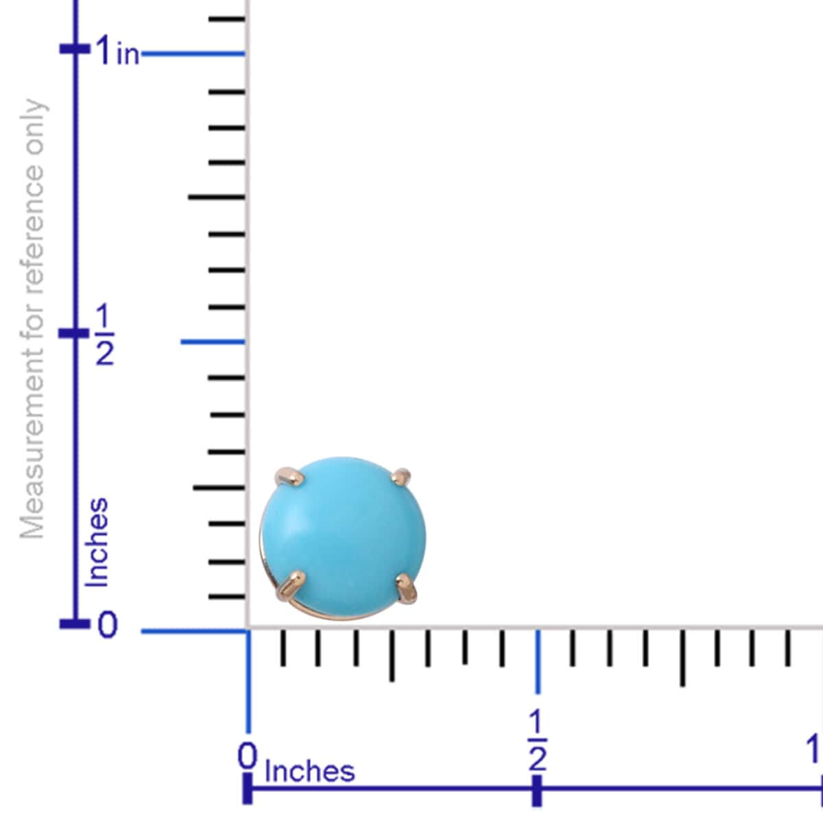 Sleeping Beauty Turquoise 1.20 ctw Round Stud Earrings in 14K Yellow Gold image number 2