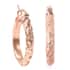 Engraved Hoop Earrings in ION Plated Rose Gold Stainless Steel image number 0