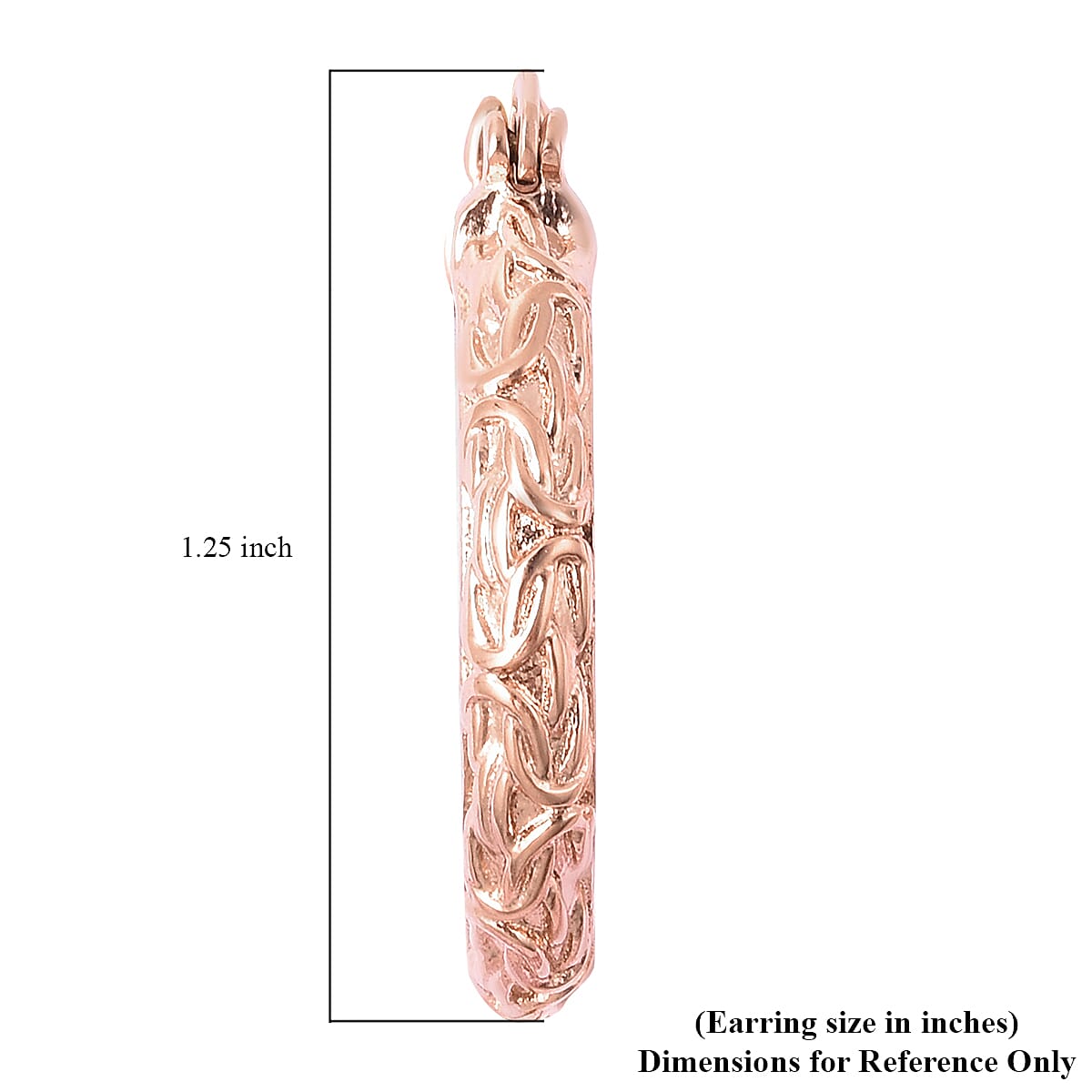 Engraved Hoop Earrings in ION Plated Rose Gold Stainless Steel