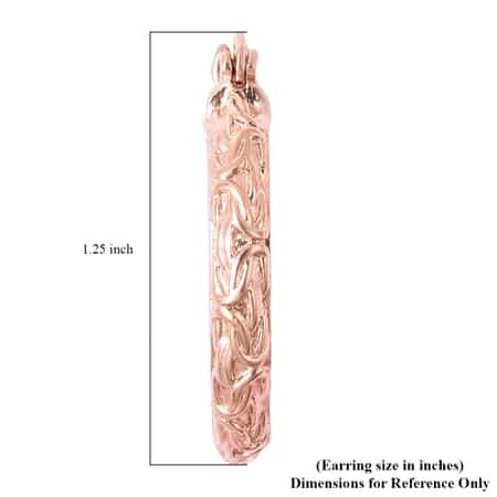 Engraved Hoop Earrings in ION Plated Rose Gold Stainless Steel image number 4