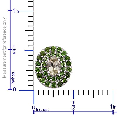 Turkizite, Chrome Diopside Platinum Over Sterling Silver Earrings 3.00 ctw