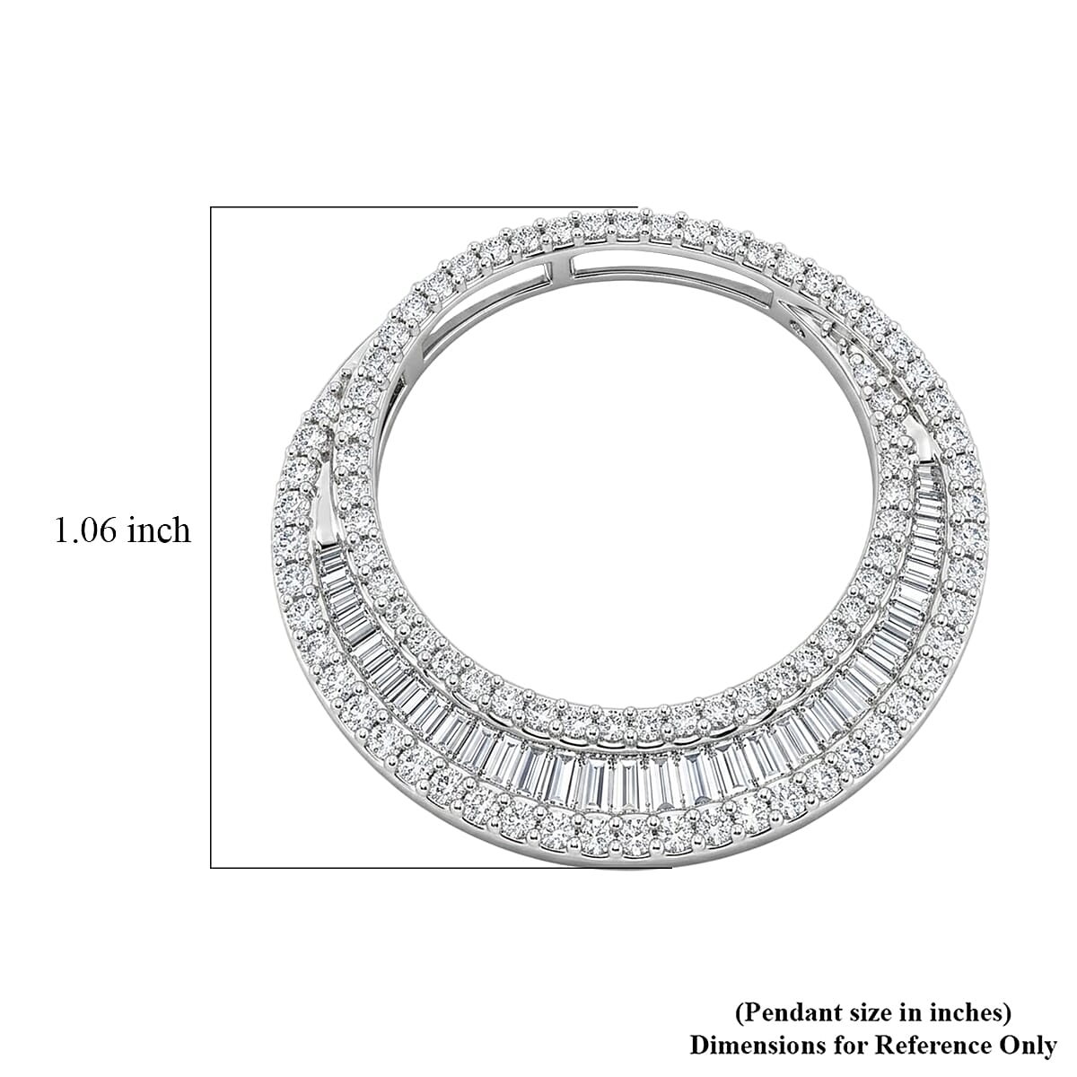 Diamond 1.00 ctw Pendant without Chain in 9K White Gold 2.54 Grams