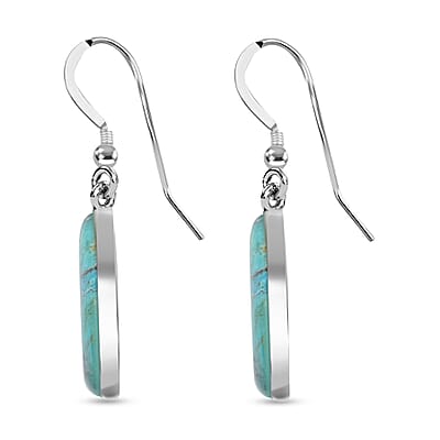 Santa Fe Style Mojave Blue 18.00 ctw Earrings in Sterling Silver, Silver Solitaire Dangle Earrings, Silver Jewelry For Women