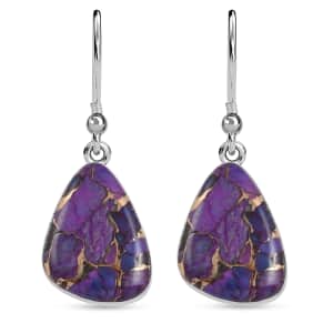 Santa Fe Style Mojave Purple 18.00 ctw Earrings in Sterling Silver, Silver Solitaire Dangle Earrings, Silver Jewelry For Women