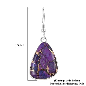 Santa Fe Style Mojave Purple 18.00 ctw Earrings in Sterling Silver, Silver Solitaire Dangle Earrings, Silver Jewelry For Women