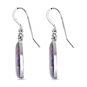 Santa Fe Style Mojave Purple 18.00 ctw Earrings in Sterling Silver, Silver Solitaire Dangle Earrings, Silver Jewelry For Women