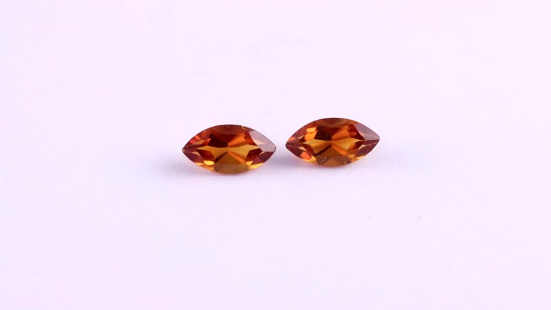 AA Santa Ana Madeira Citrine Set of 2 (Mrq 8x4 mm) 0.81 ctw Loose Gemstone