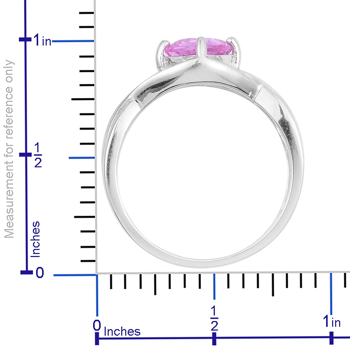 Created Pink Sapphire, Created White Sapphire Sterling Silver Ring (Size 6.75) TGW 1.020 Cts. TGW 1.02 Cts.