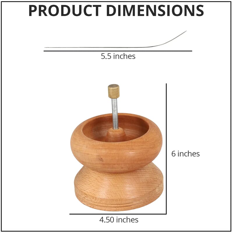 Seed Bead Spinner with Big Eye Beading Needle, Wooden Spin and String Beading Spinner Jewellery Making Tool with Curved Needle