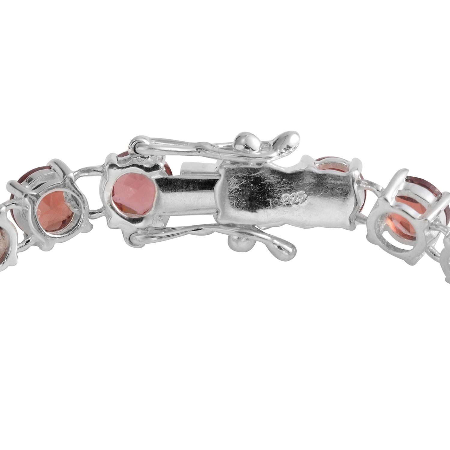Indian Garnet Sterling Silver Bracelet (7.50 In) TGW 20.00 cts.