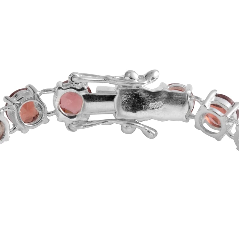 Indian Garnet Sterling Silver Bracelet (7.50 In) TGW 20.00 cts.