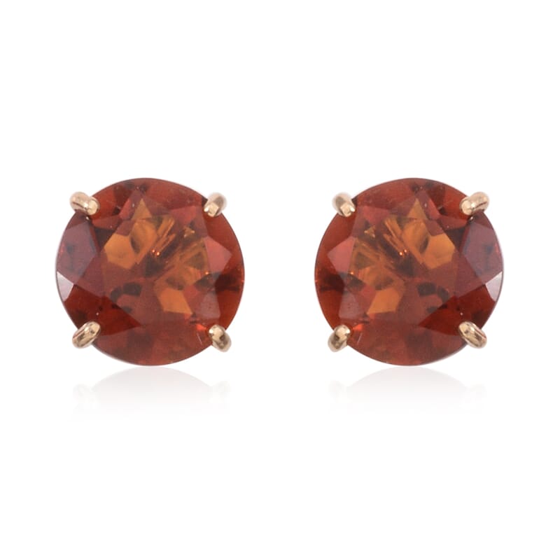14K Yellow Gold Santa Ana Madeira Citrine Solitaire Stud Earrings 2.25 ctw