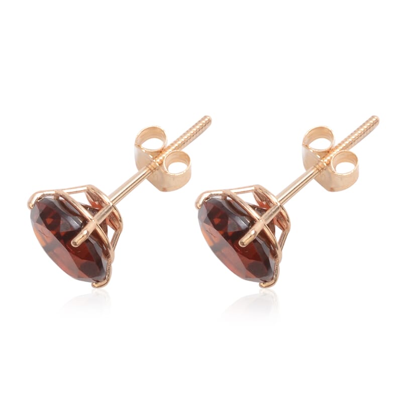 14K Yellow Gold Santa Ana Madeira Citrine Solitaire Stud Earrings 2.25 ctw