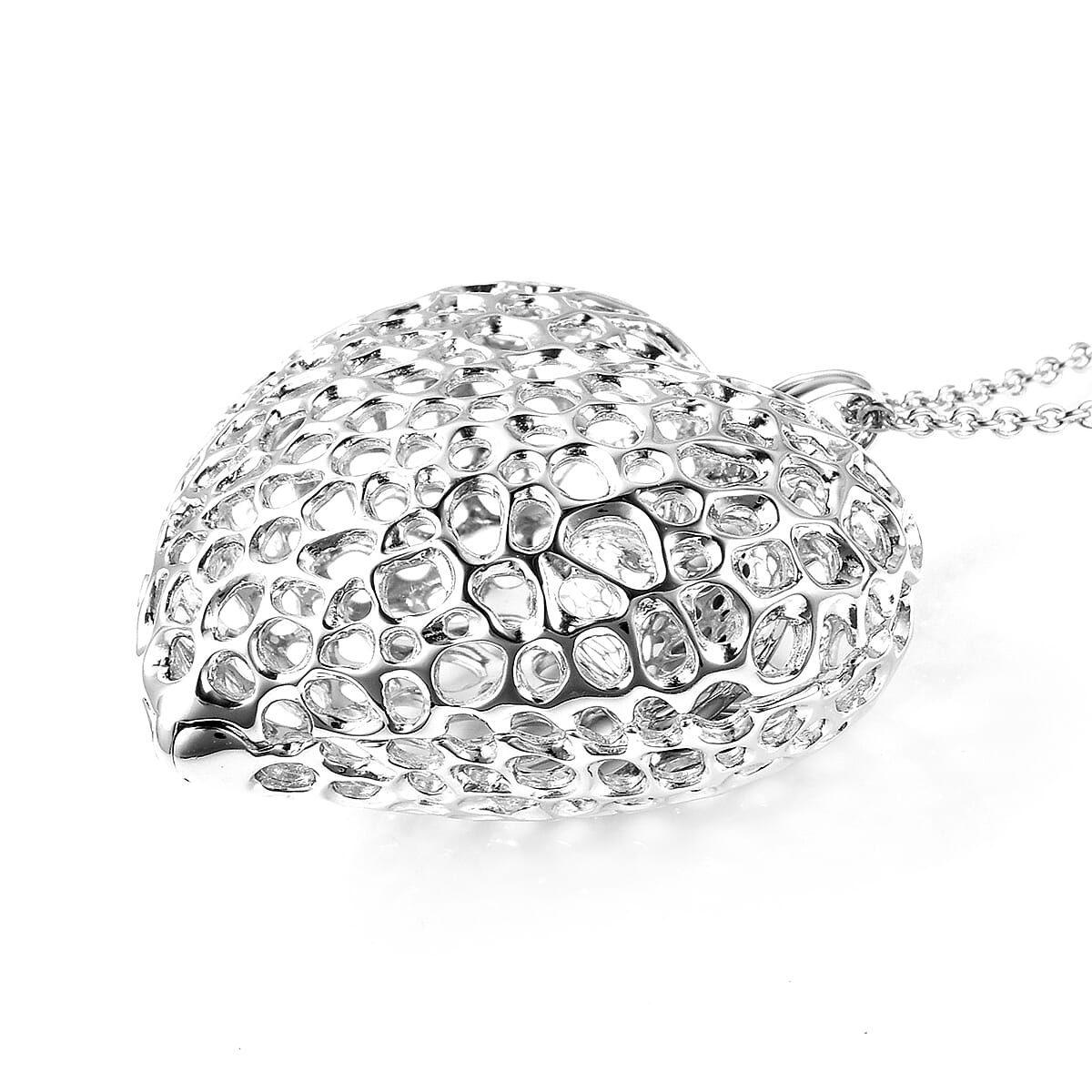 RACHEL GALLEY Amore Heart Collection Sterling Silver Pendant Necklace 30 Inches 29 Grams image number 3