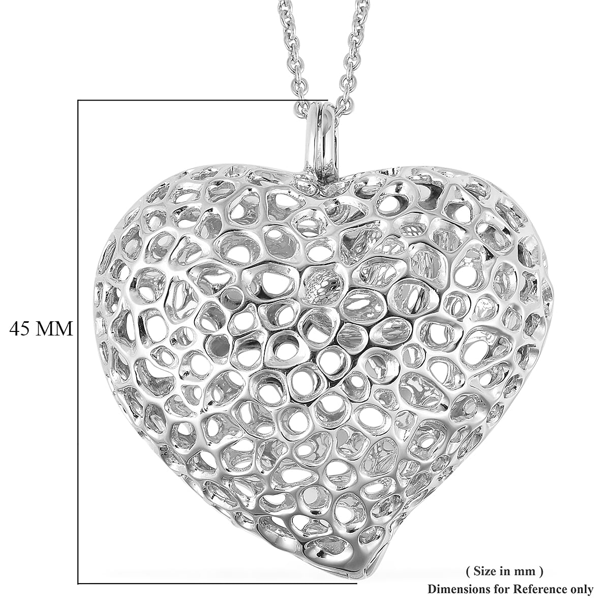 RACHEL GALLEY Amore Heart Collection Sterling Silver Pendant Necklace 30 Inches 29 Grams image number 5