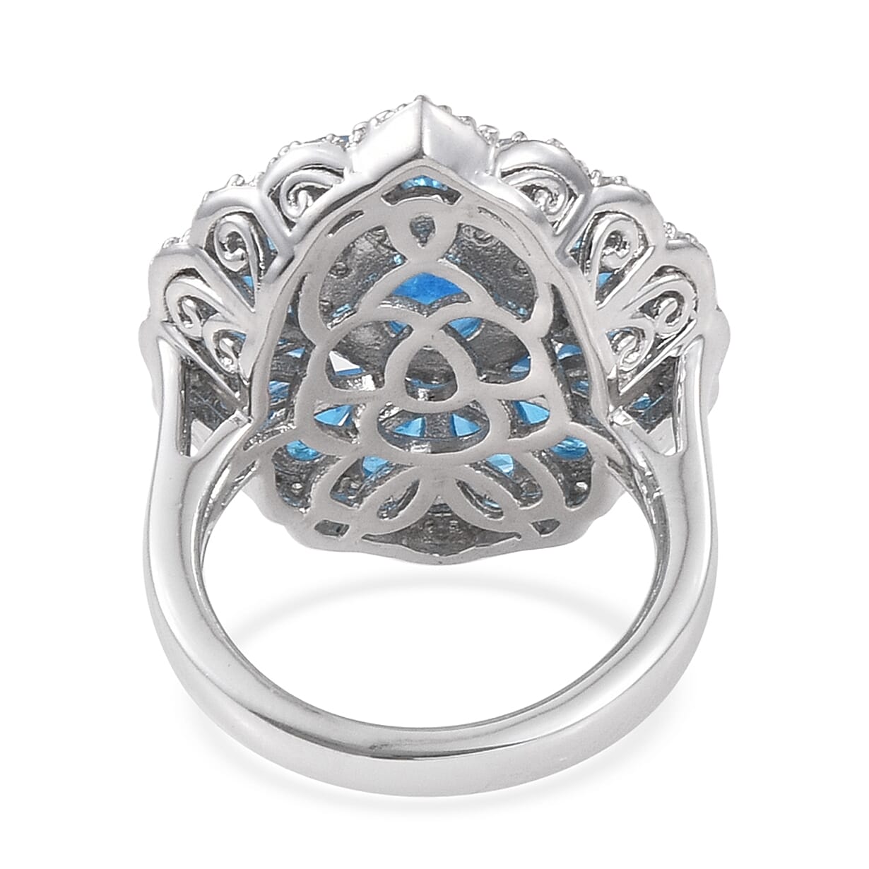 Malgache Neon Apatite and Cambodian Zircon Ring in Platinum Over Sterling Silver (Size 7.0) 4.00 ctw
