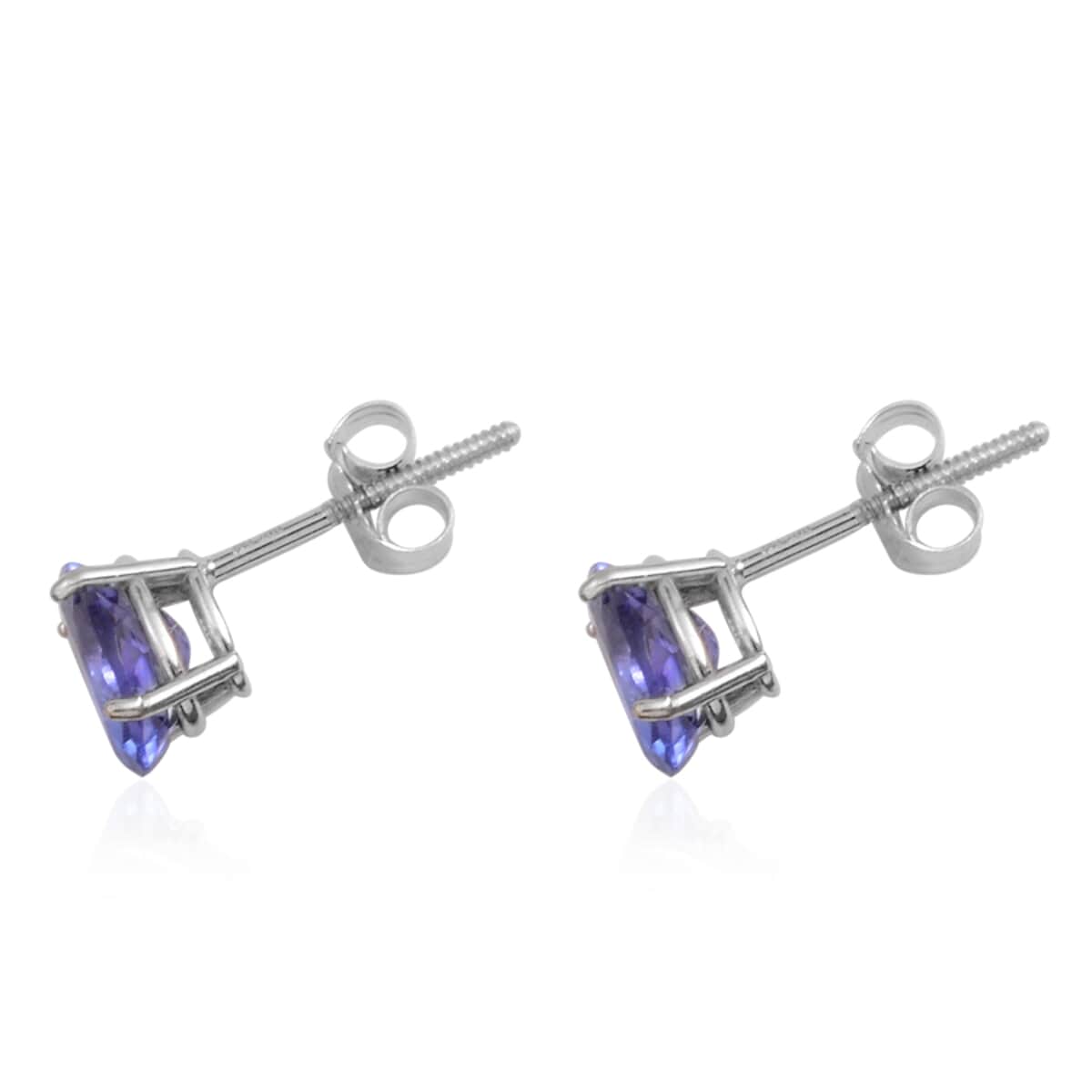 14K WG Premium AAA Tanzanite Oval Stud Earrings TGW 1.32 cts. image number 1