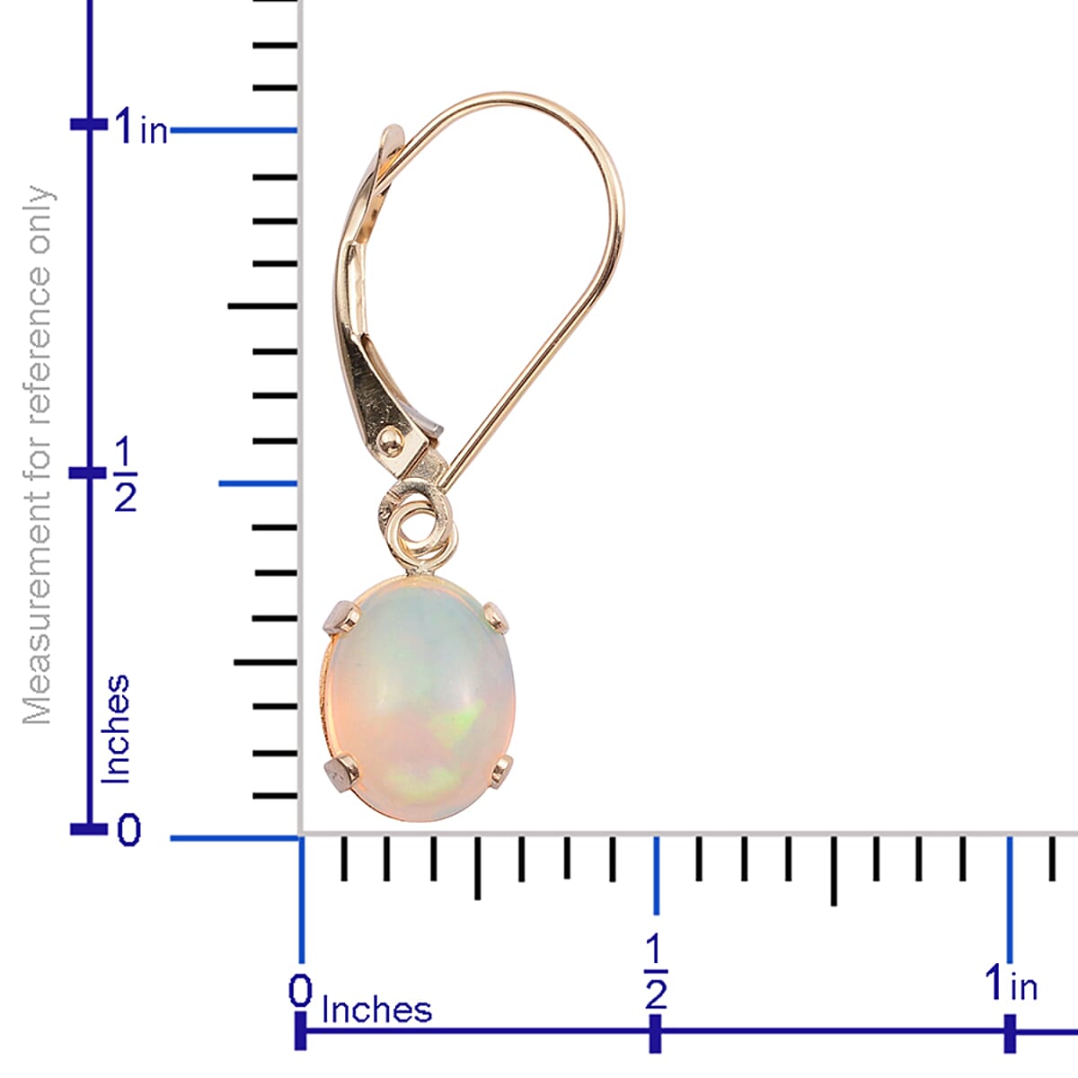 14K YG Ethiopian Welo Opal Lever Back Earrings 2.73 ctw image number 2