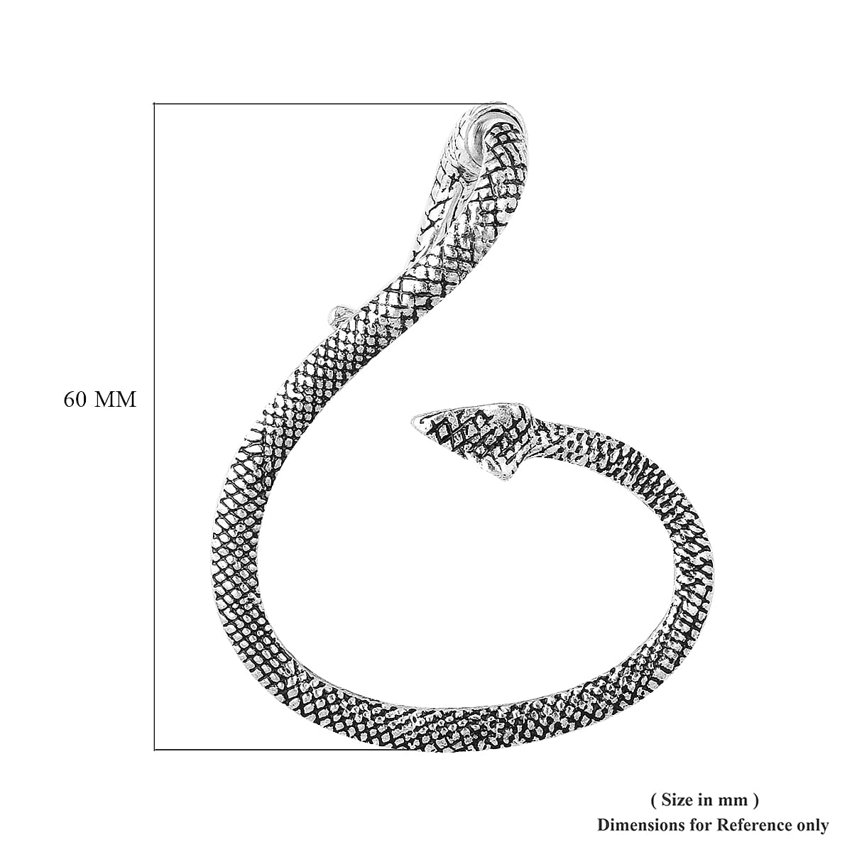 Snake Ear Cuff in Silvertone image number 3