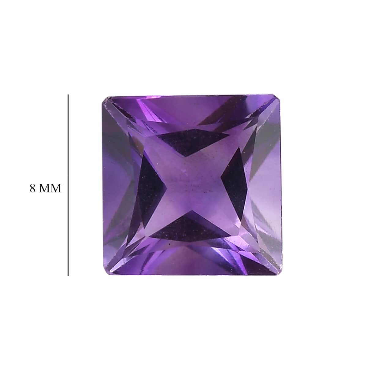 Princess Cut Rose De France Amethyst Set of 2 (Sqr 8 mm) 3.97 ctw Loose Gemstone image number 4