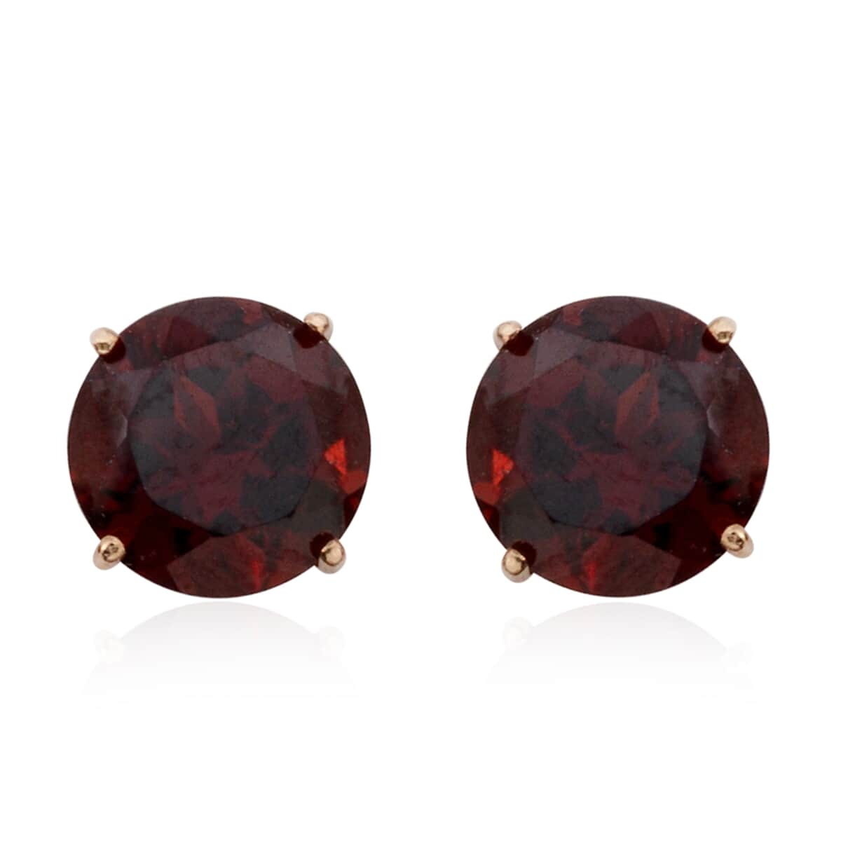 Mozambique Garnet 3.00 ctw Round Stud Earrings in 10K Yellow Gold image number 0