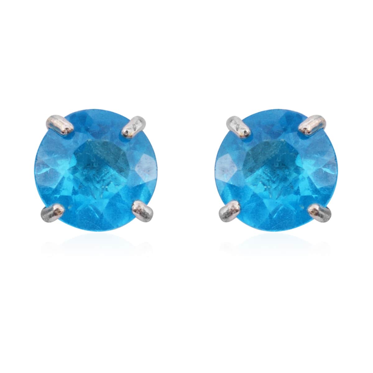 Iliana 18K WG Betroka Blue Apatite Round Stud Earrings 1.00 ctw image number 0