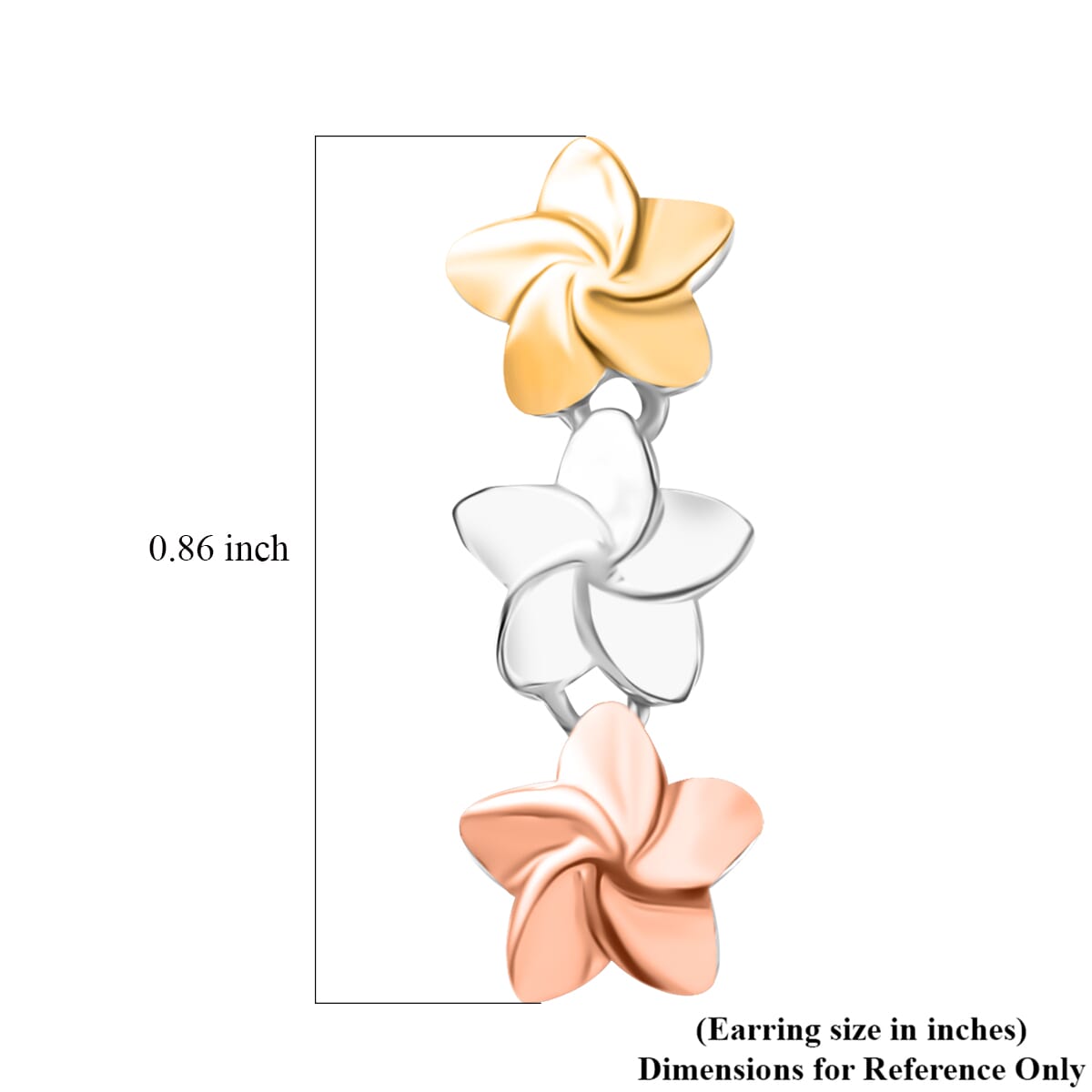 Flower Earrings in 14K YRG Over and Sterling Silver 3.30 Grams image number 4