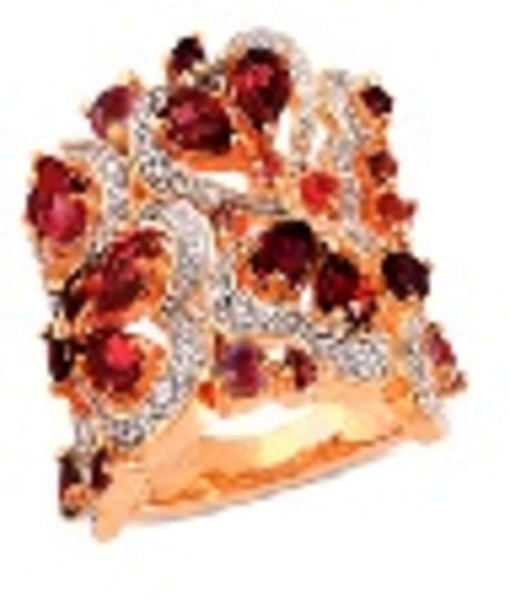 Ruby and Zircon Ring in 14K Rose Gold Over Sterling Silver (Size 7.0) 2.93 ctw image number 0