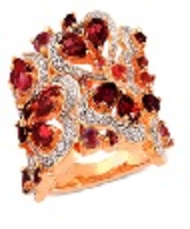 Ruby and Zircon Ring in 14K Rose Gold Over Sterling Silver (Size 7.0) 2.93 ctw