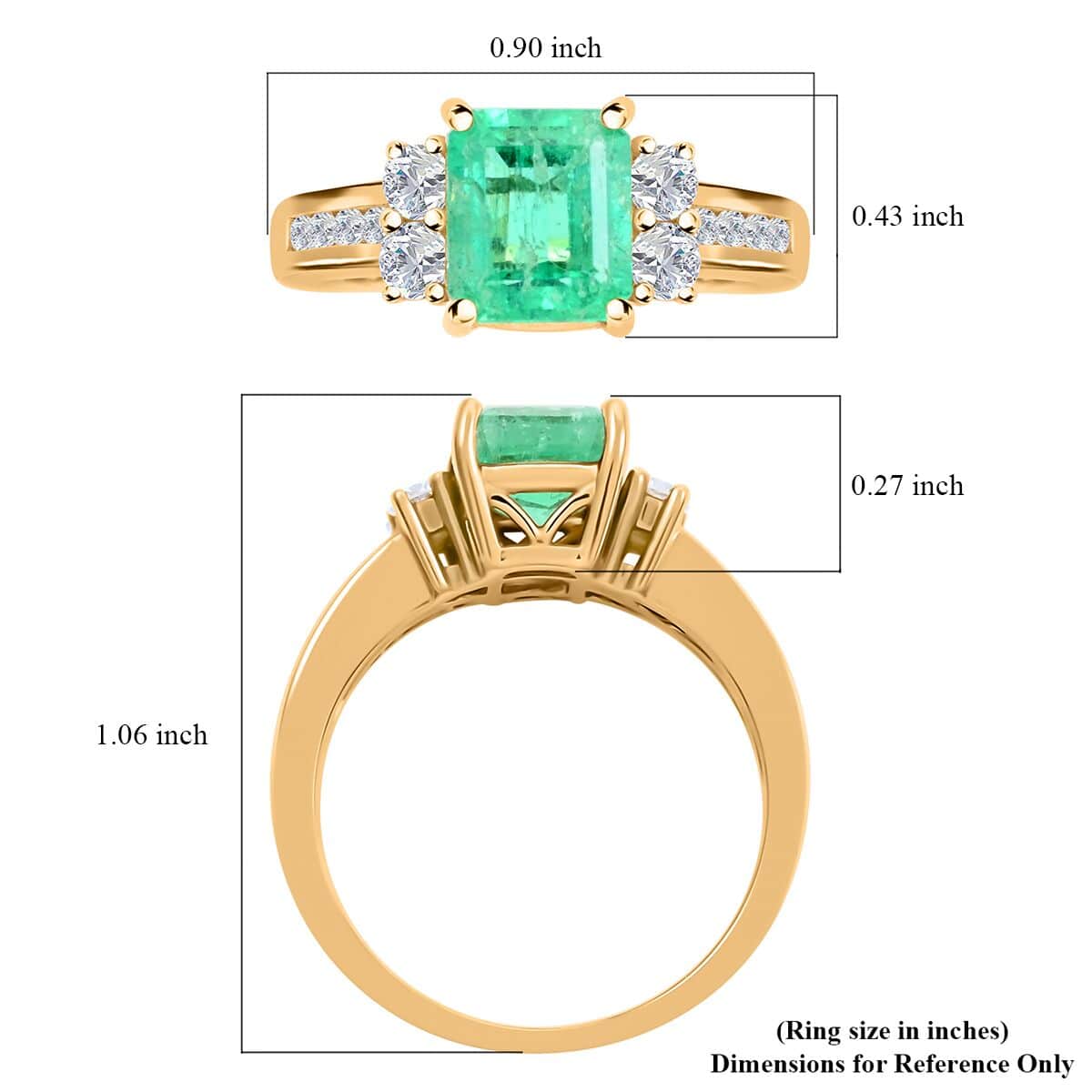 One Of A Kind Certified & Appraised Iliana 18K Yellow Gold AAA Boyaca Colombian Emerald and SI Diamond Ring (Size 6.75) 4.83 Grams 2.05 ctw image number 5
