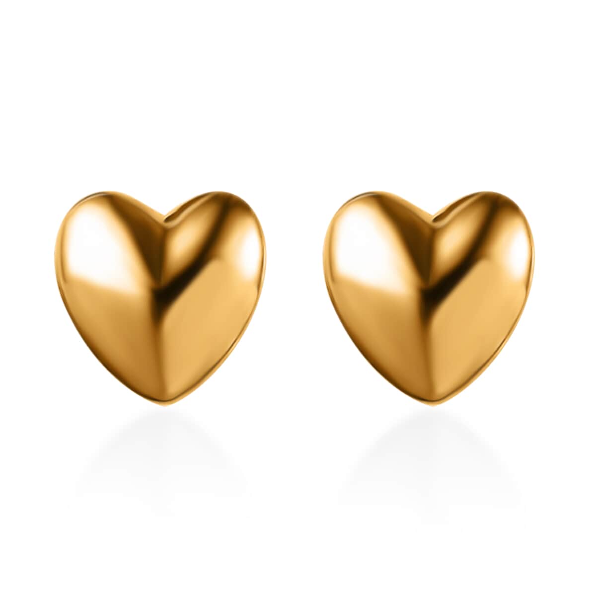 14K Yellow Gold Over Sterling Silver Heart Earrings 1.25 Grams image number 0