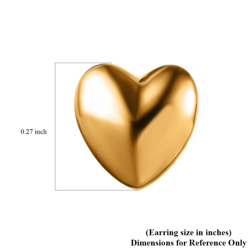 D'Joy Heart Earrings in 14K Yellow Gold Over Sterling Silver 0.80 Grams