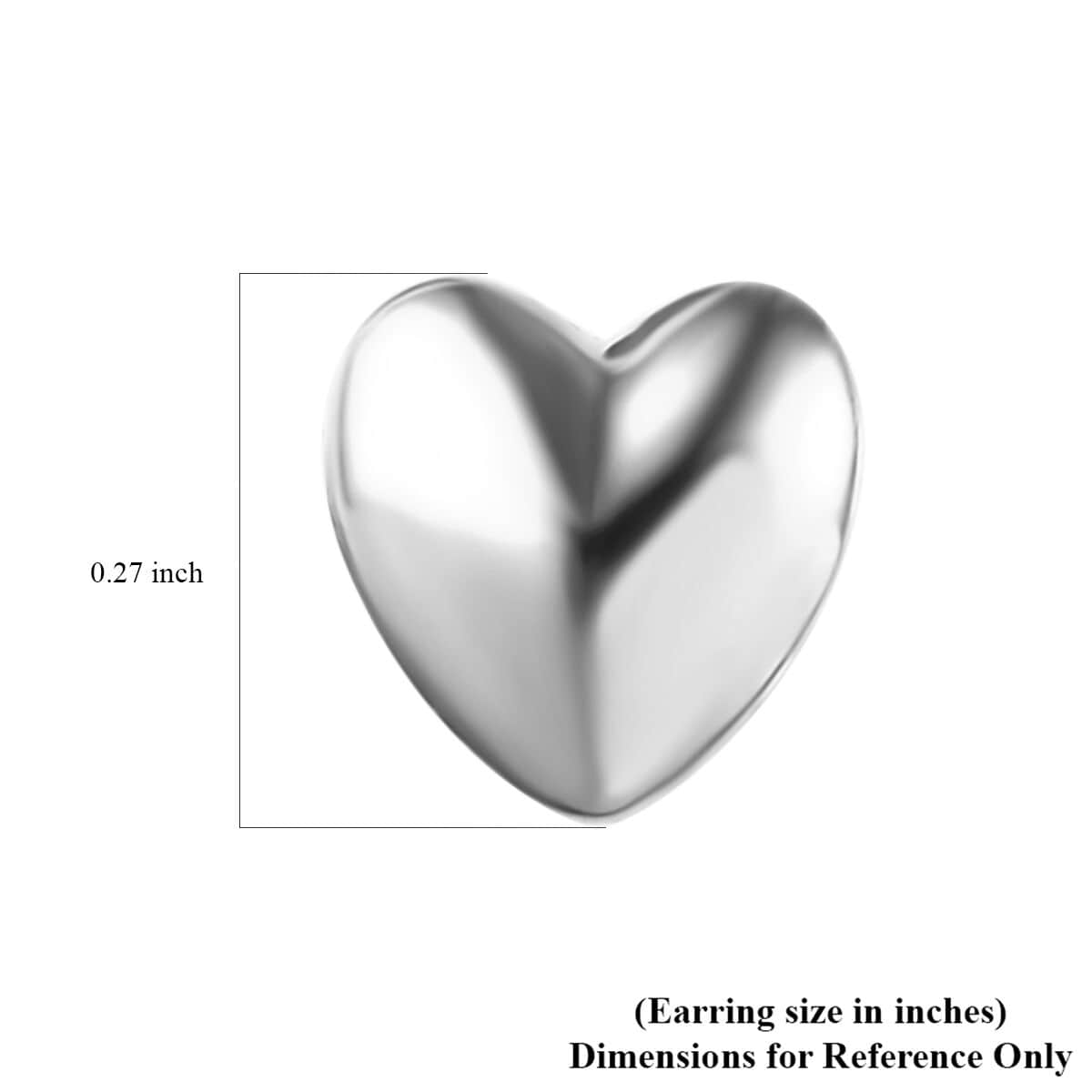 Platinum Over Sterling Silver Heart Earrings image number 4