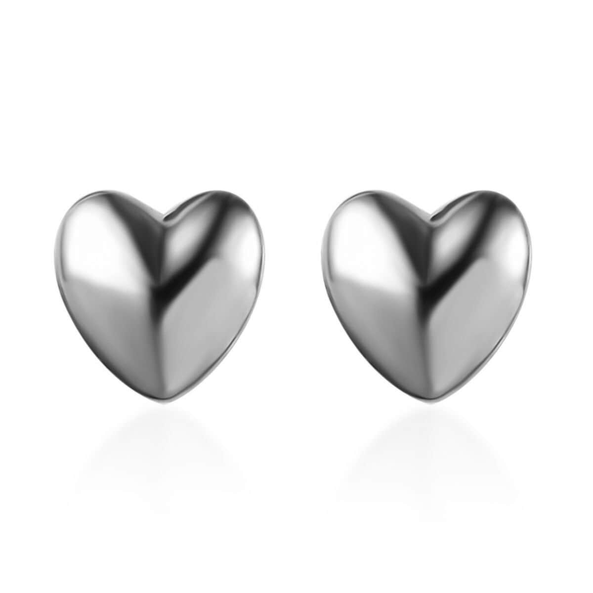 14K Rose Gold Over Sterling Silver Heart Earrings image number 0