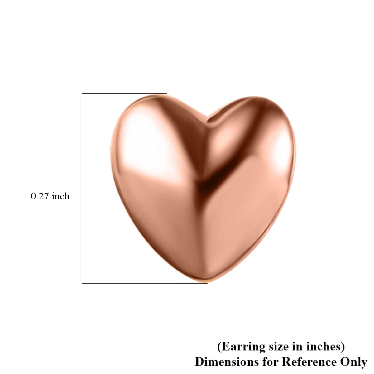 14K Rose Gold Over Sterling Silver Heart Earrings image number 4