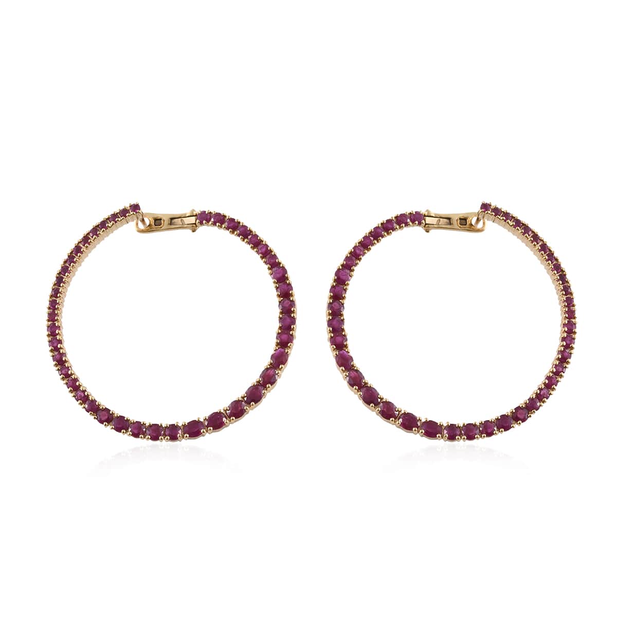 Ruby Earrings in 14K Yellow Gold Over Sterling Silver 8.50 ctw image number 0