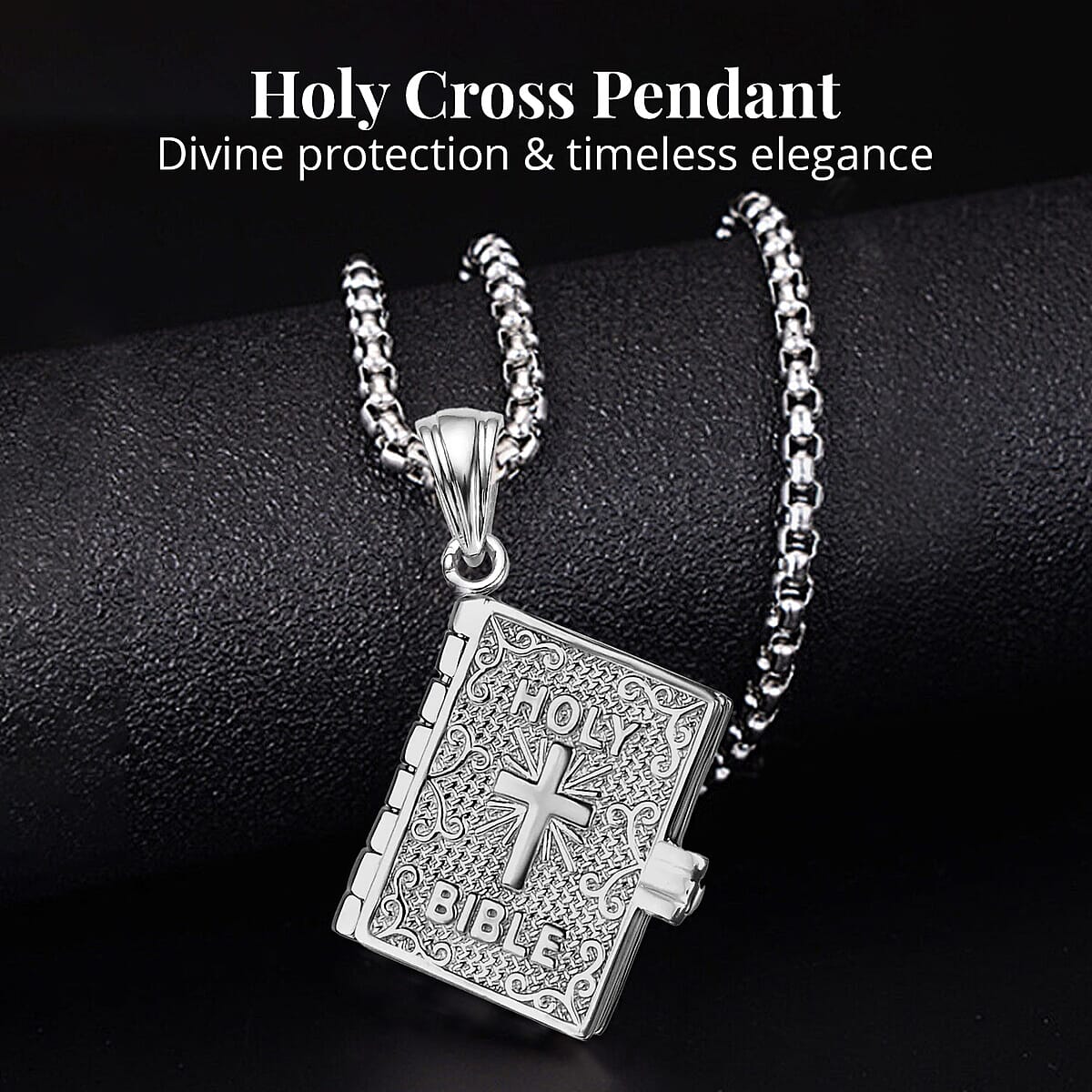 Psalm 23 Bible Pendant Necklace in Platinum Over Sterling Silver, Religious Jewelry For Women 20 Inches image number 2
