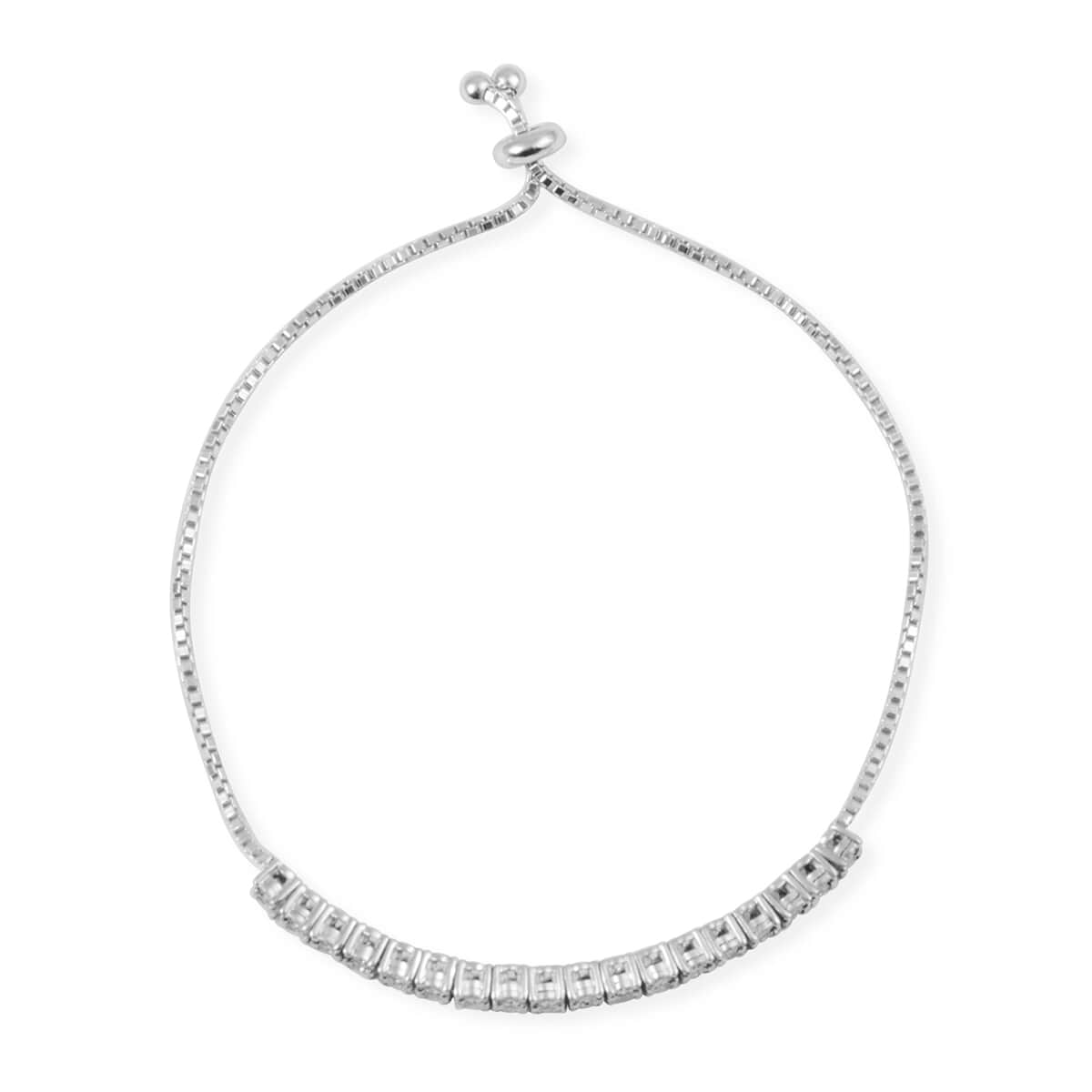 Diamond Bolo Bracelet in Platinum Over Sterling Silver 0.75 ctw image number 0